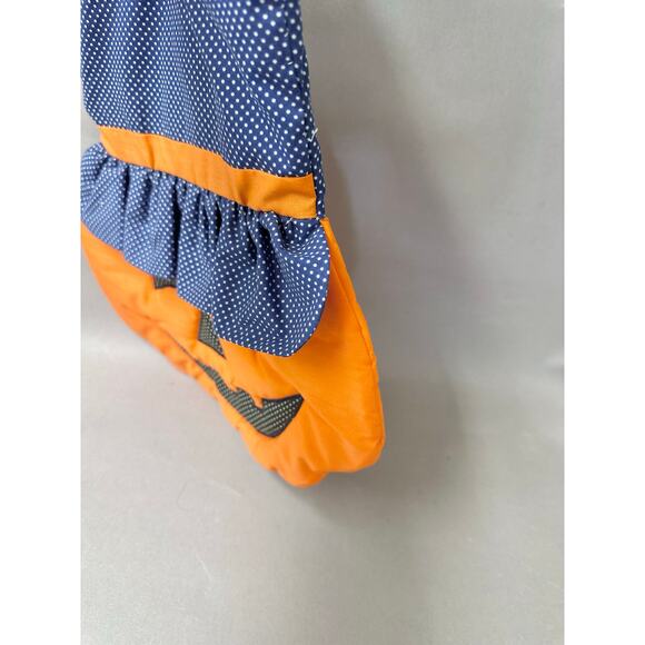 Vintage Halloween orange with polka dots Jack-o'-lantern quilted wall hanging - Picture 16 of 16